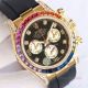 New Gold Rolex Daytona Rainbow Diamond Bezel Black Dial With Diamonds Watch Replica (3)_th.jpg